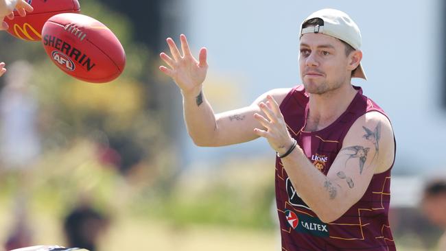 Lachie Neale at the Lions final training session in Brisbane before heading to Melbourne for the Grand Final against the Sydney Swans. Picture Lachie Millard