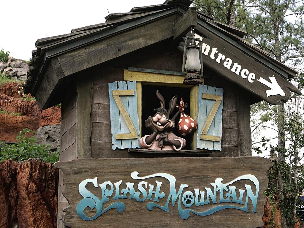 The character Brer Rabbit near the entrance to the Splash Mountain ride at Walt Disney World in Florida. Picture: John Raoux/AP