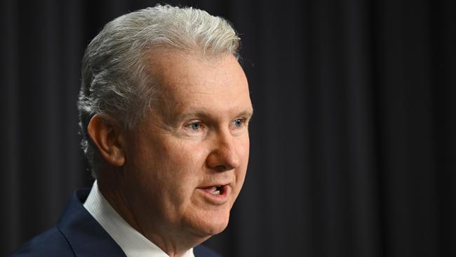 Tony Burke says ‘we have a wages crisis in Australia. Bargaining is a key way of getting wages moving in a co-operative manner’. Picture: AAP