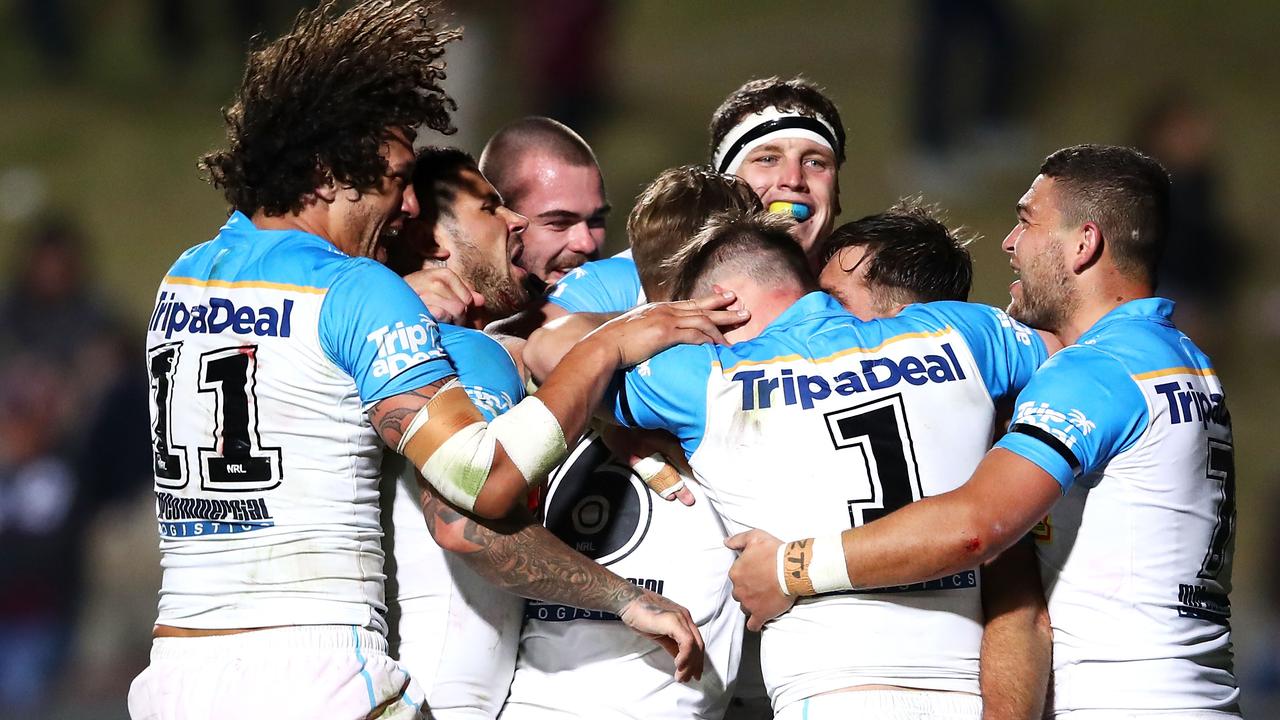 The Titans responded to Garth Brennan’s half time spray to run down the Sea Eagles late. (Photo by Mark Kolbe/Getty Images)