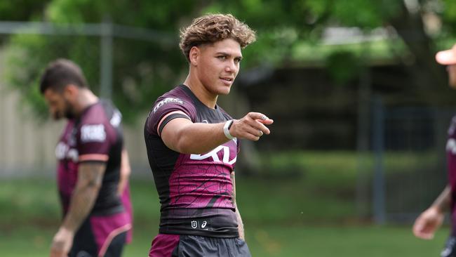 Reece Walsh at Brisbane Broncos training at Red Hill. Pics Adam Head