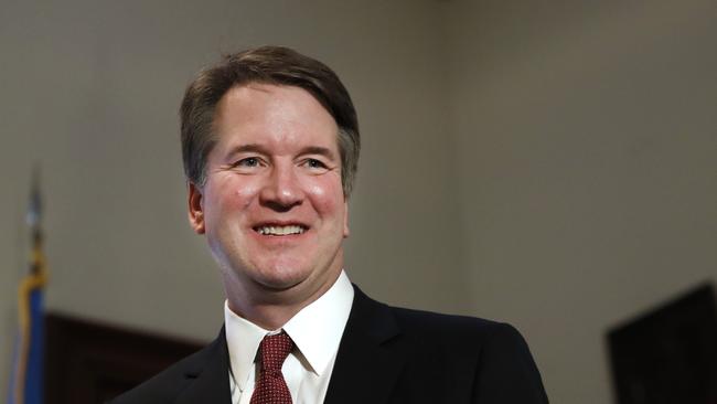 FILE - In this July 26, 2018, file photo, Supreme Court nominee Judge Brett Kavanaugh on Capitol Hill in Washington. As President Donald Trumpâ€™s nominee to the Supreme Court, his views on affirmative action, along with voting rights and discrimination, are coming under scrutiny by civil rights organizations as the Senate Judiciary Committee prepares to begin confirmation hearings Tuesday.(AP Photo/Jacquelyn Martin, File)