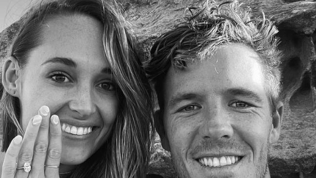 Kate Lawrence and Luke Parker of the Sydney Swans have announced their engagement. Picture: Instagram