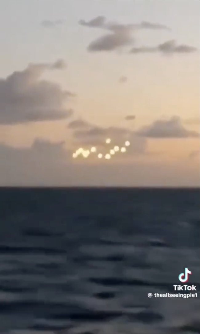 A cluster of drones off the US Eastern seaboard. Picture; X.