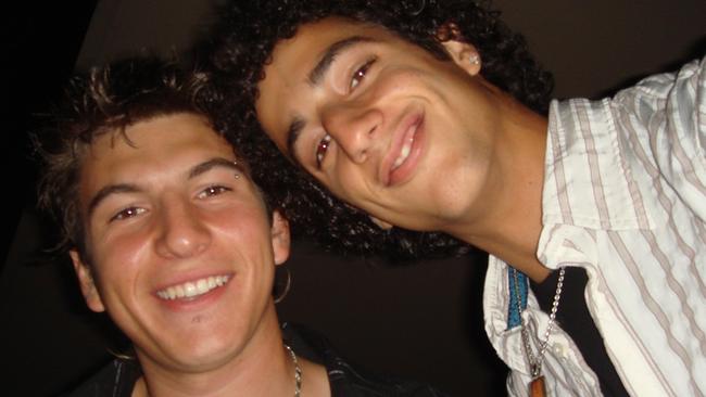 Daniel Ricciardo (right) and his best mate Blake Mills in younger years.