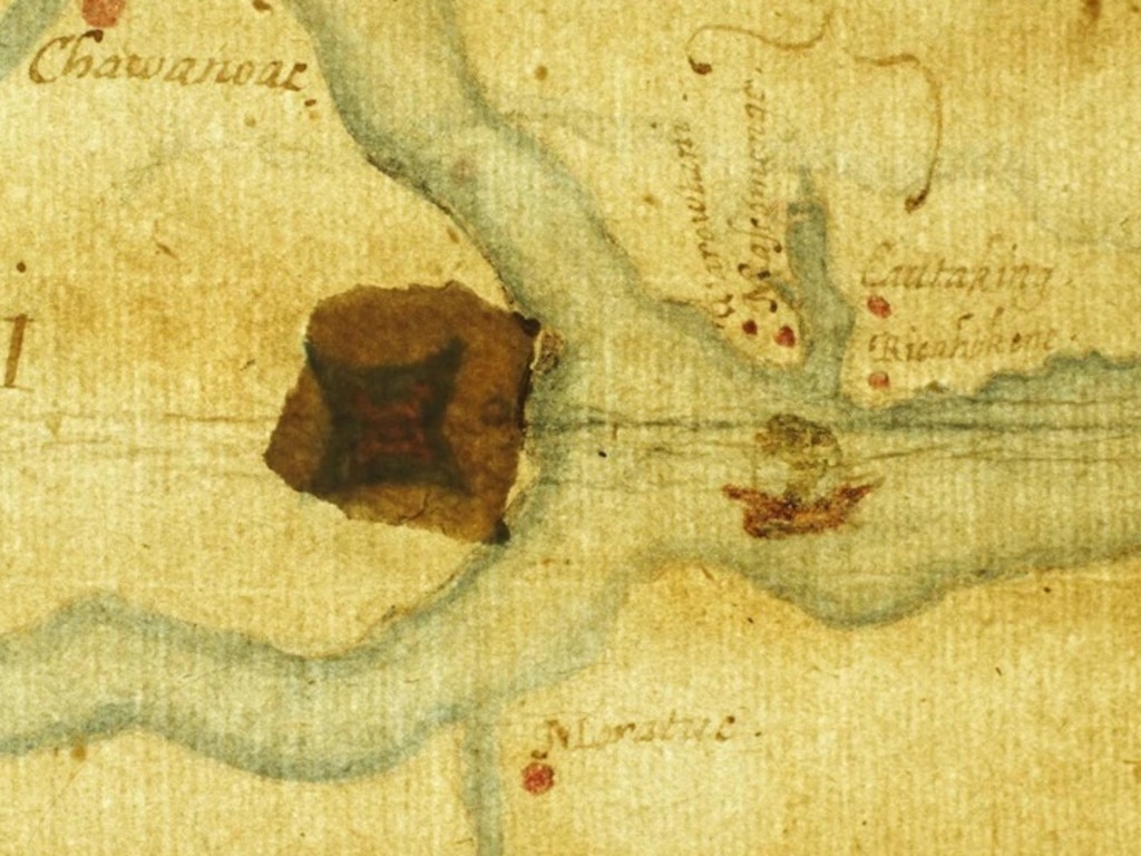 British Museum experts were shocked to find the symbol of a fort hidden in the map. Picture: British Museum