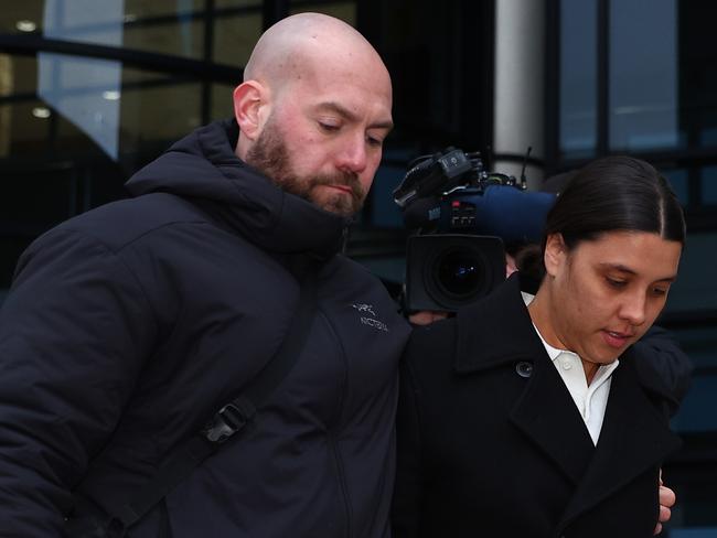 Sam Kerr leaves Kingston Crown Court after being found not guilty of causing racially aggravated harassment. Picture: Peter Nicholls/Getty Images