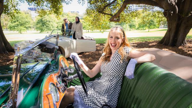 hannon Pudney preparing for the MG Concours d’elegance. Picture: Jason Edwards