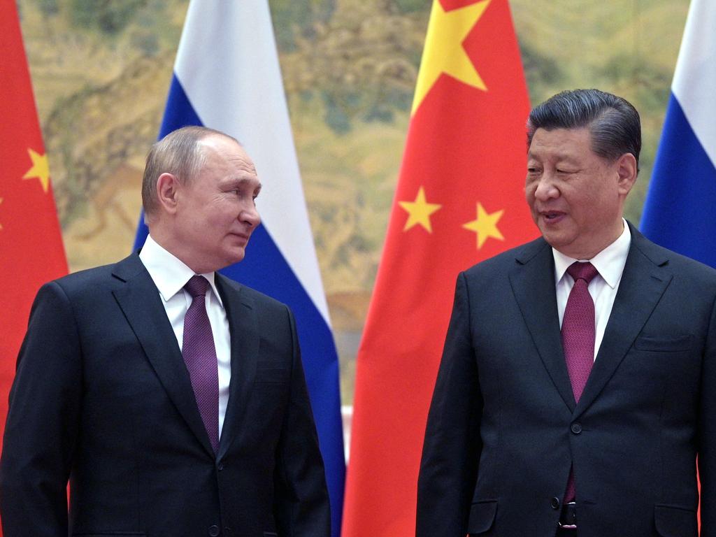 Vladimir Putin and Xi Jinping. Picture: Alexei Druzhinin/Sputnik/AFP