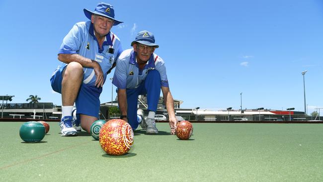 BOWLED OVER: Brothers Bundaberg Bowls Club treasurer John Field and president Warren Seawright. Picture: Mike Knott.