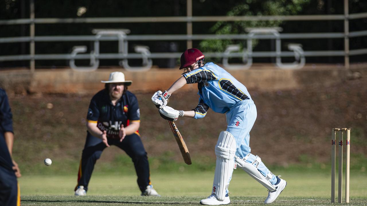 Conor Ward bats for Western Districts Warriors against Metropolitan-Easts White in round 3 of the Toowoomba Cricket B-grade One Day competition. Picture: Kevin Farmer