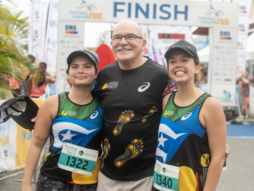 Zara Ruhl, Rob de Castella and Chili Tubridy at Mackay Marina Run Sunday 4 June 2023 Picture: Michaela Harlow
