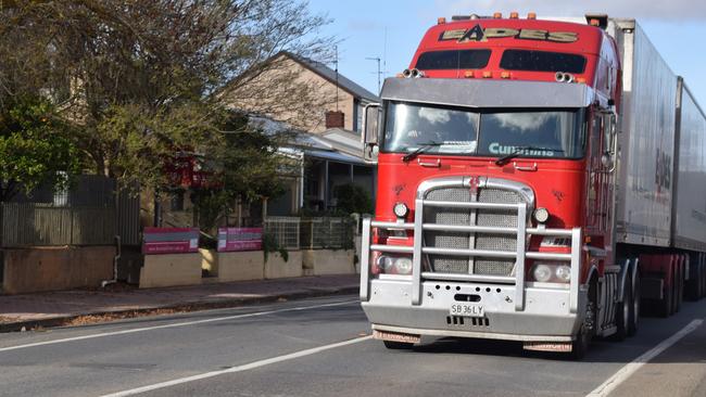 A truck on Truro’s main street. Picture Jason Katsaras