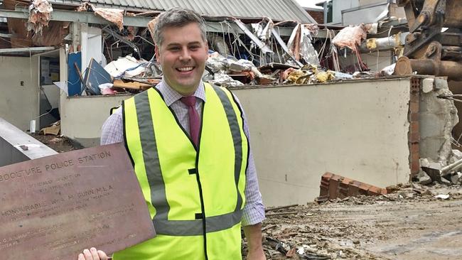 State Labor MP for Morayfield Mark Ryan at the old Caboolture Police Station during demolition.