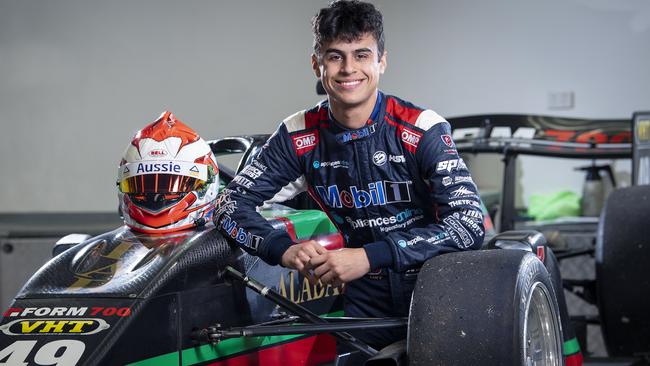 Sebastien Amadio, then aged 17, ahead of his debut S5000 race at Tailem Bend in 2021. Picture: Mark Brake