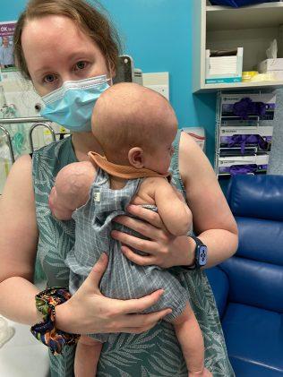 He was just five weeks old when he started chemotherapy. Picture: Supplied