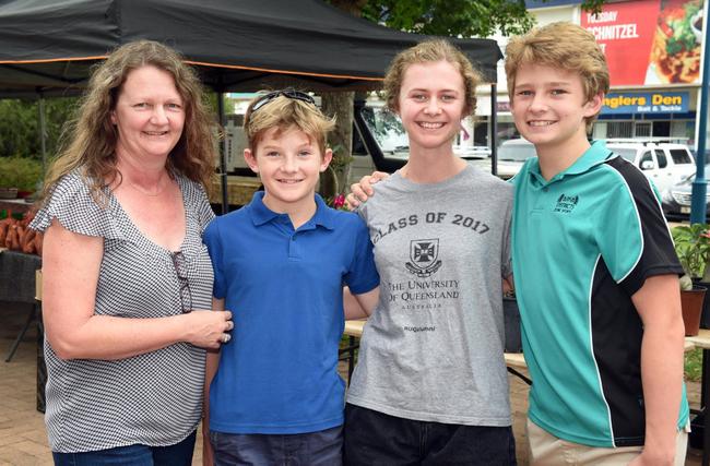 Urangan Pier Markets - (L) Katrina, Matthew, Jessie and Joseph Routley. Picture: Cody Fox