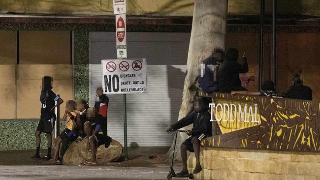 Young people on the street in Alice Springs. Picture: Liam Mendes