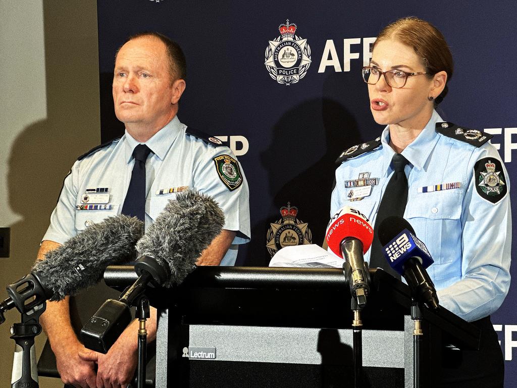 AFP Assistant Commissioner Justine Gough gives a press conference after a former childcare worker was charged with 1623 child abuse offences against 91 children. Picture Mohammad Alfares