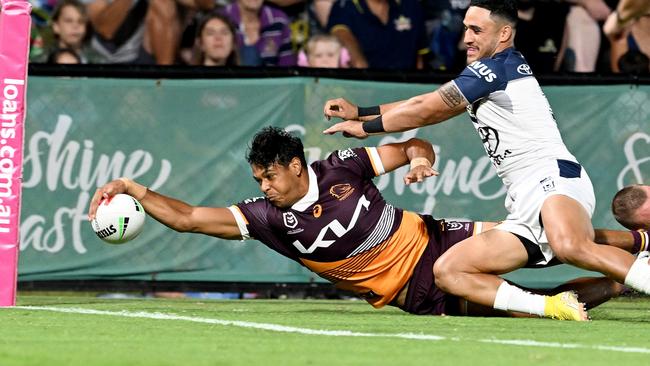 Selwyn Cobbo looks good at fullback for the Broncos. Picture: Getty Images