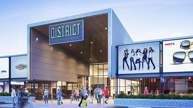 An artist impression of the new District Outlet Centre at Parafield Airport.