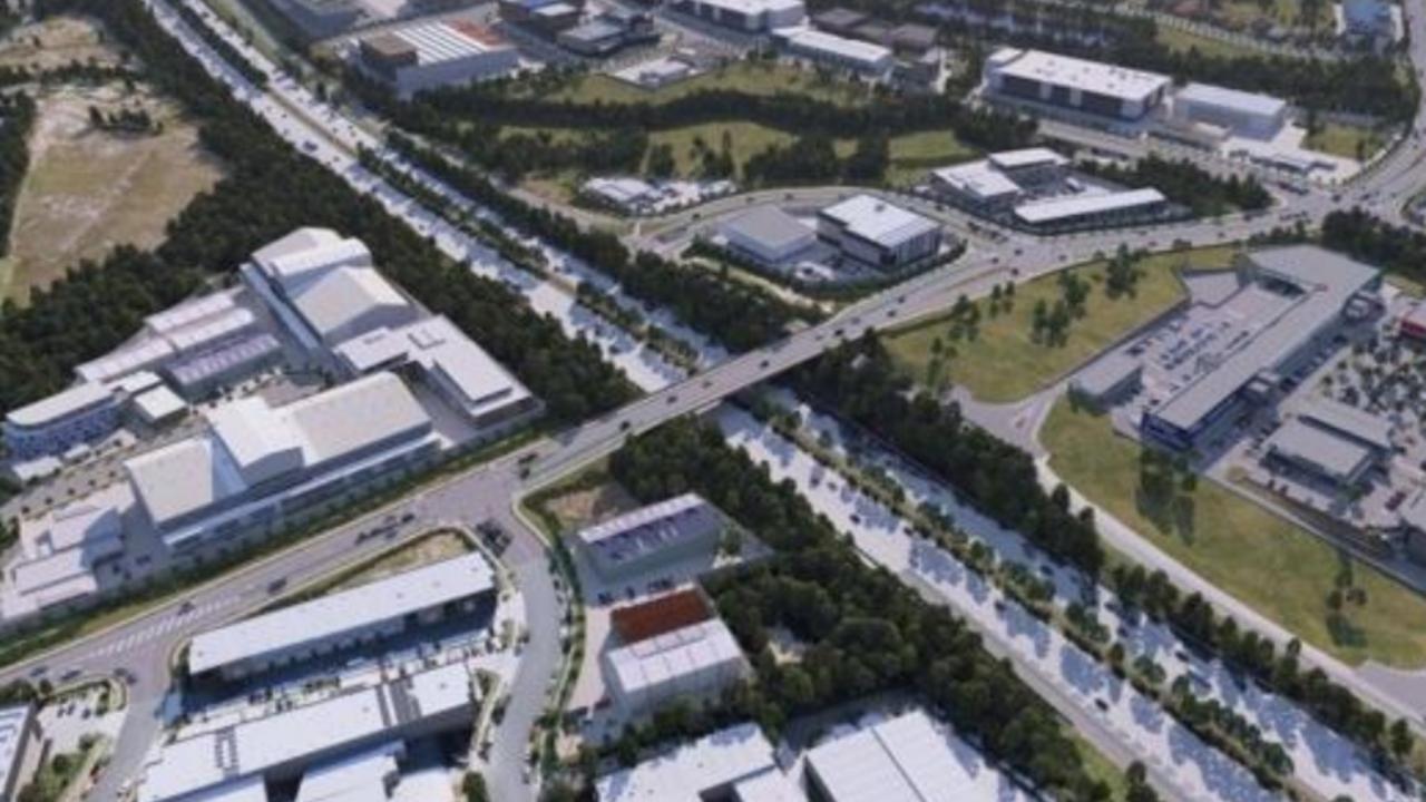 The Road G Central Overpass linking the Coomera Town Centre and Upper Coomera retail centre as part of Pacific Motorway upgrade plans.