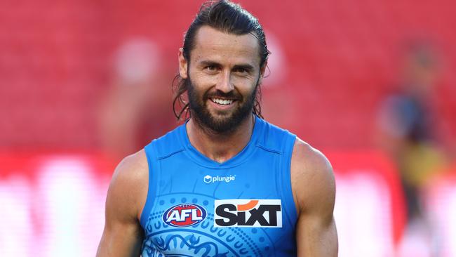 GOLD COAST, AUSTRALIA - MARCH 15: Lachie Weller looks on during a Gold Coast Suns AFL training session at Heritage Bank Stadium on March 15, 2023 in Gold Coast, Australia. (Photo by Chris Hyde/Getty Images)