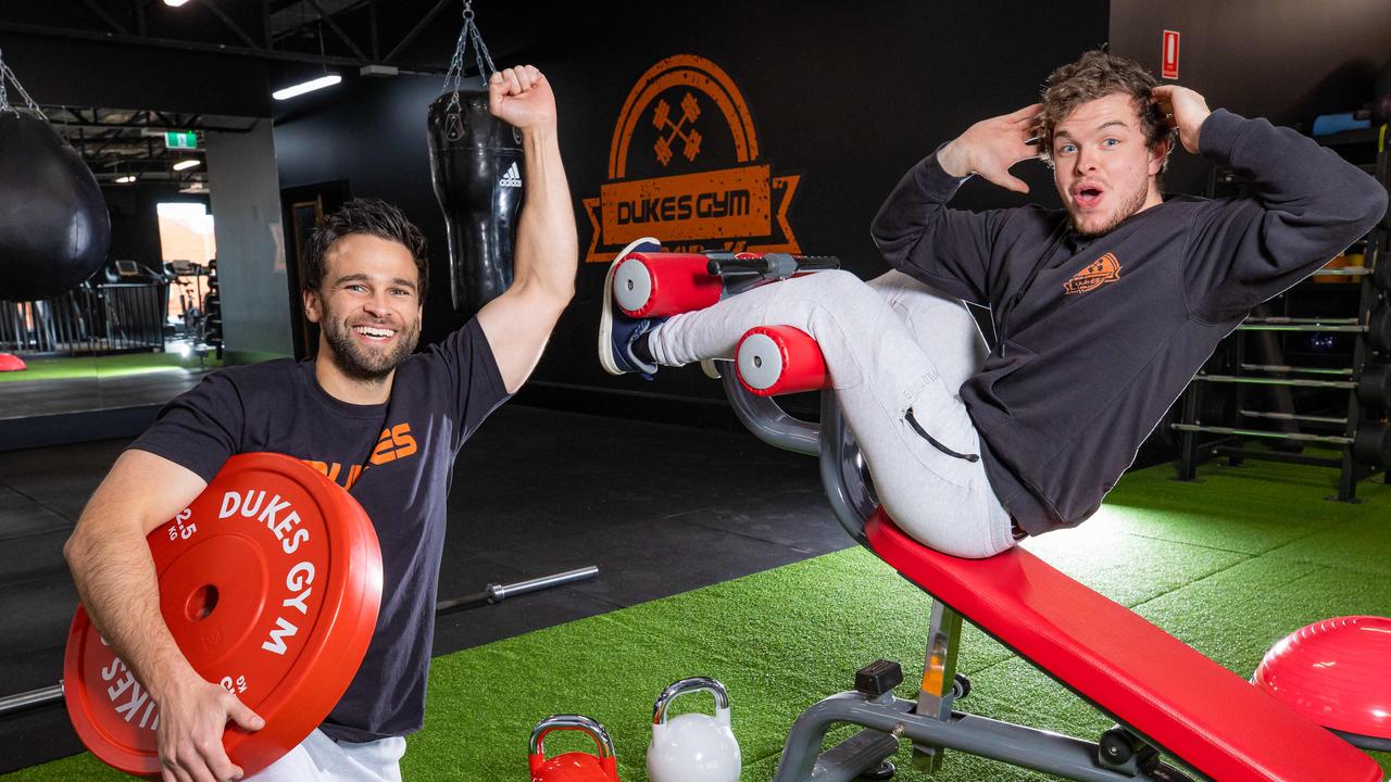 Gym managers Jonathan Quieros and Danny Jones are thrilled to welcome people back into the gym. Picture: Jason Edwards