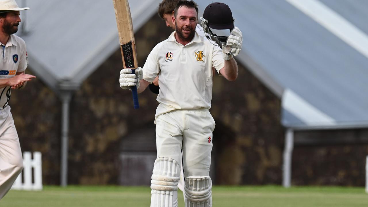 St Joseph's veteran Jono Casey produced his maiden GCA1 first grade ton against Newtown &amp; Chilwell. Picture: Wes Cusworth.