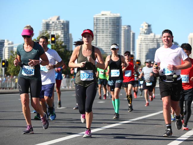 Gold Coast  Marathon Sunday , Finish of full Marathon .  Picture Mike Batterham