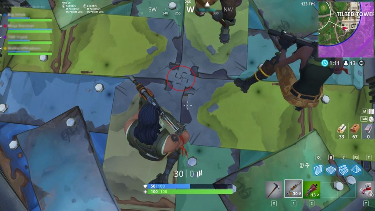 Players discovered a swastika symbol inside the Fortnite game.