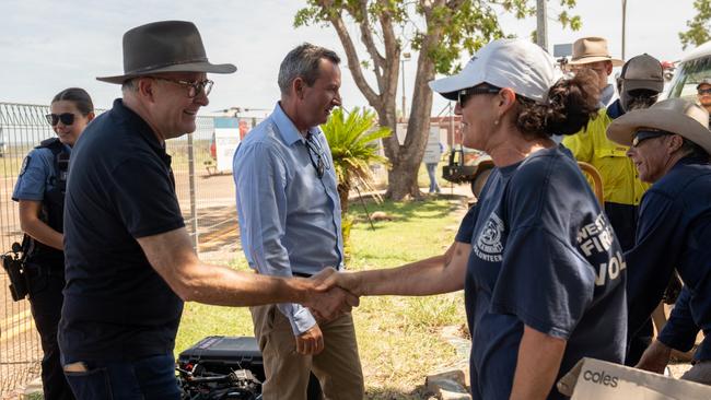 Anthony Albanese and WA Premier Mark McGowan in Fitzroy Crossing in January. Picture: PMO