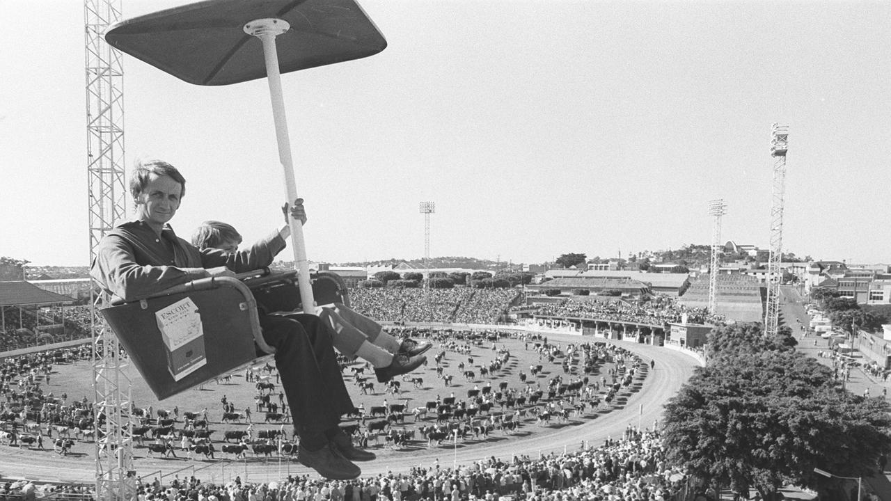 The best view of the Grand Parade in 1970 was from the chairlift. Picture: Jim Fenwick