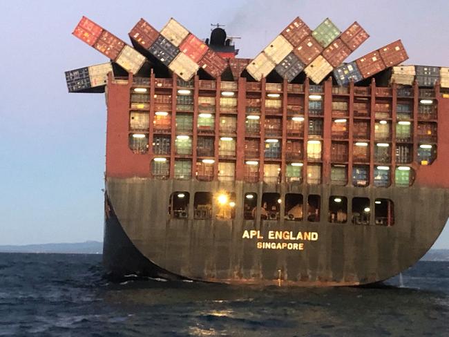 Singapore-flagged container ship APL England. Picture: Australian Maritime Safety Authority