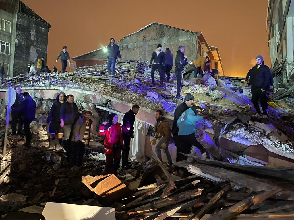 A view of the destroyed buildings after earthquakes jolts Turkey’s provinces.