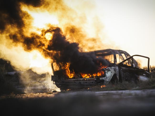 Generic car fire Townsville