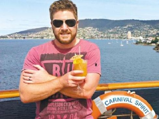 Feels like home ... Ewan Sherman, of Hobart, who with his wife paid to cruise from Sydney to New Caledonia on the Carnival Spirit, only to be taken to chilly Hobart.