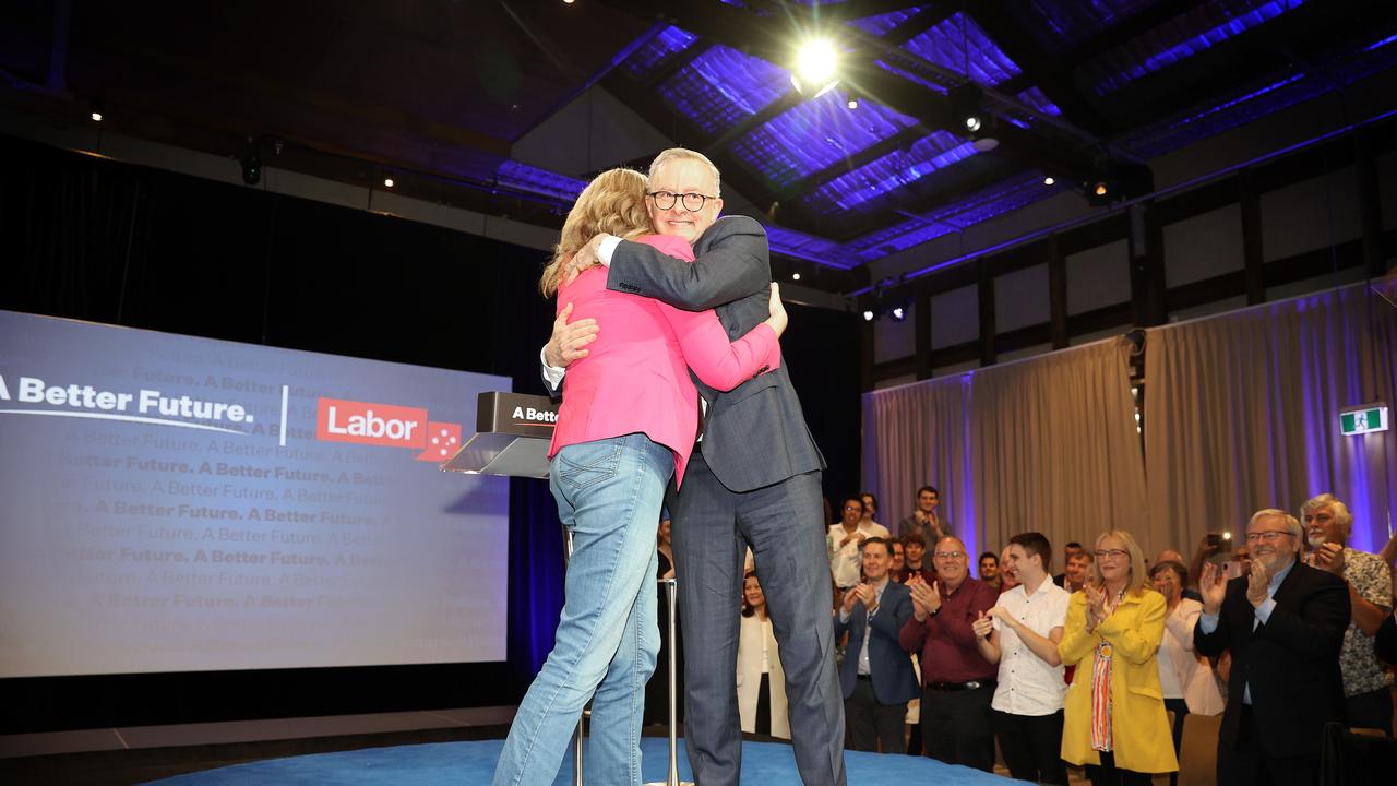 Prime Minister Anthony Albanese with Premier Annastacia Palaszczuk at the Labor’s federal election campaign launch in Brisbane. Picture: Sam Ruttyn