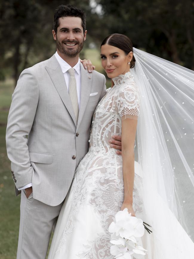 Erin Holland and Ben Cutting on their wedding day in 2021. Picture: Bayleigh Vedelago