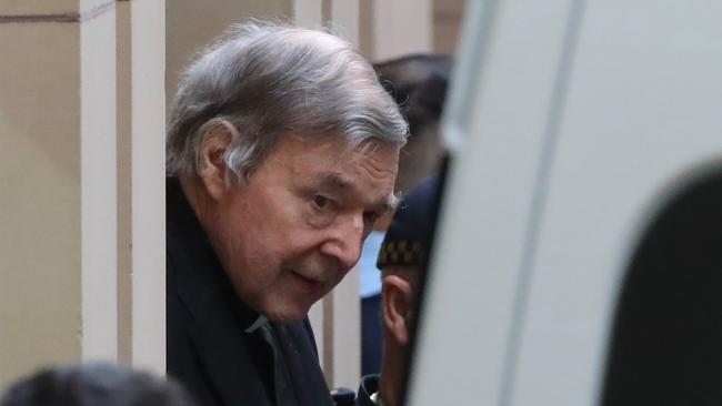 George Pell leaves the Court of Appeal to be returned to jail. Picture: Alex Coppel