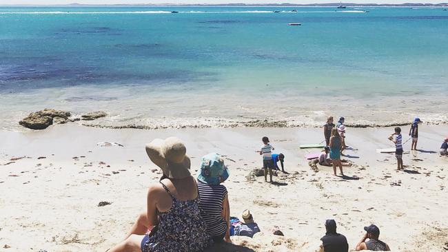 Spectators watching the event at Robe in which two people were seriously injured after two boats collided early Saturday afternoon. Picture supplied