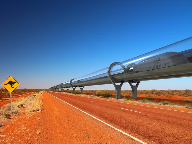 An artist's impression of VicHyper's Hyperloop. Source: Supplied