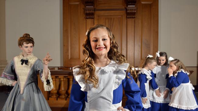 Ipswich Musical Theatre Company's production of A Little Princess. Elissa Hart, Hayley Caplin, Cassidy Edyvean, Madeline Ryall and Charlize Stephenson.