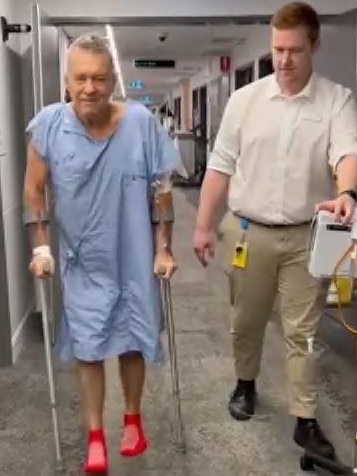 Jimmy Barnes recovering after hip surgery.