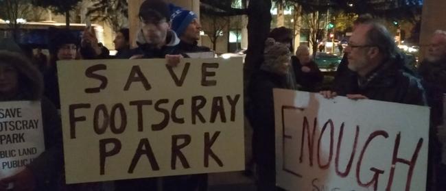 Hundreds of people attended to protest the council’s plan for Footscray Park.