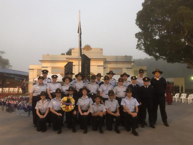 The Lismore Air Cadets 402 squadron at the ANZAC ceremony on Sunday.