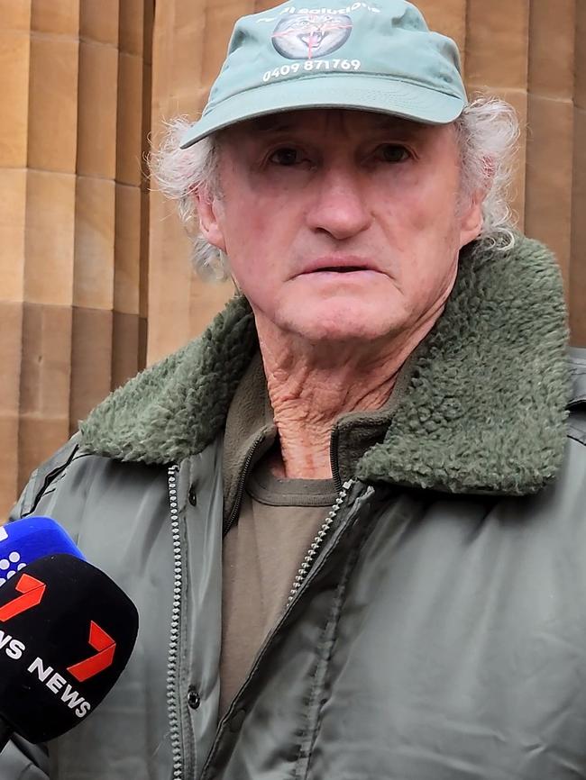 Graham Miller, the father of alleged child sex offender Murray John Miller, outside court. Picture: Leah Smith