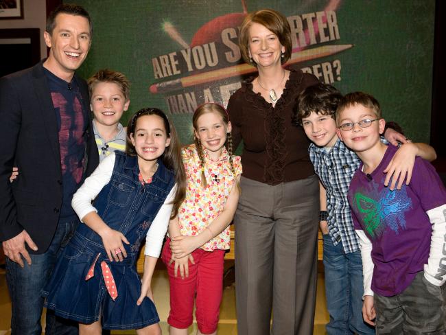 <p>But Ms Gillard was not all work and no play. She took time out to appear with Rove McManus on the show <em>Are You Smarter Than A 5th Grader?</em> / Channel Ten</p>