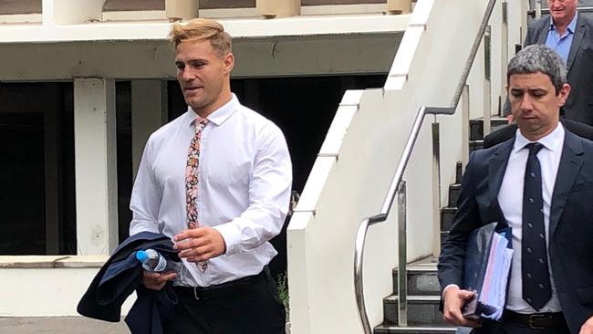 Dragons star Jack de Belin (left) wants to meet with NRL CEO Todd Greenberg over concerns his court case could drag into next year. Picture Madeline Crittenden