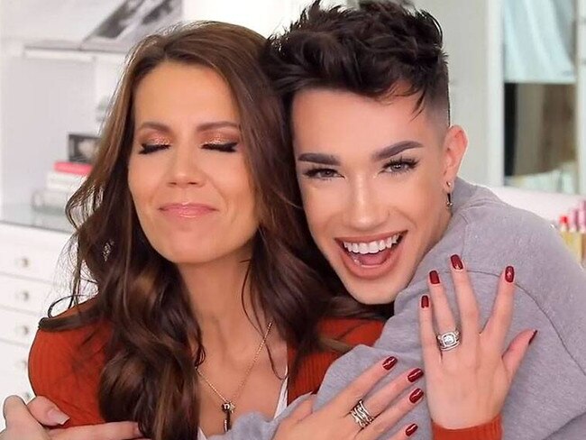 James Charles with his former mentor turned enemy Tati Westbrook. Picture: Supplied